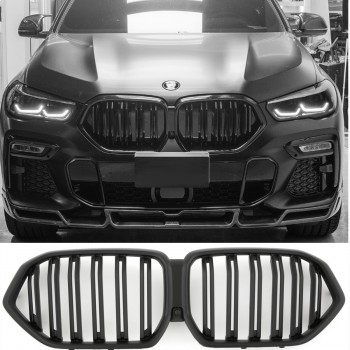 GRILLE FITS FOR BMW X6 G06 SPORT DOUBLE SLAT MATTE BLACK 