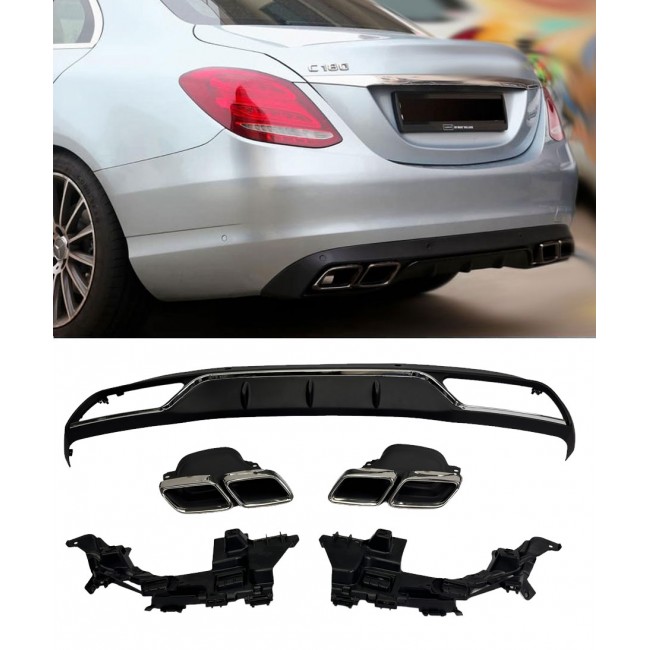 Rear spoiler diffuser in the C63 fits for Mercedes W205 standard equipment