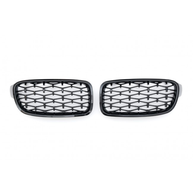 SUITABLE FOR BMW 3 SERIES F30 F31 SPORT GRILL DIAMOND GLOSS BLACK