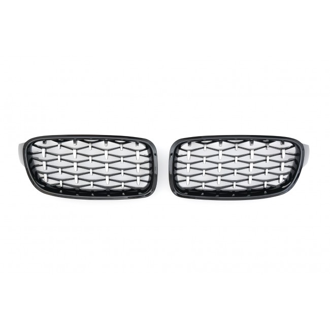 SUITABLE FOR BMW 3 SERIES F30 F31 SPORT GRILL DIAMOND GLOSS BLACK