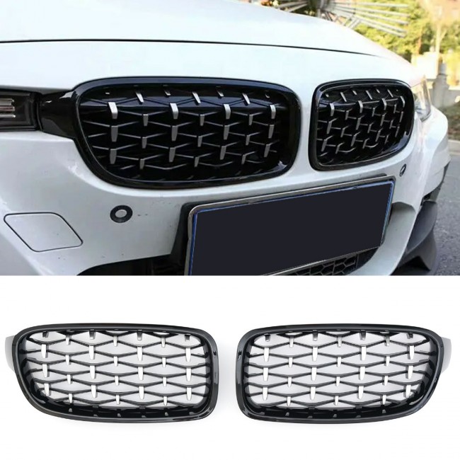 SUITABLE FOR BMW 3 SERIES F30 F31 SPORT GRILL DIAMOND GLOSS BLACK