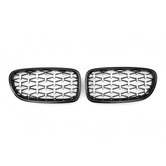 GRILLE FITS FOR BMW 5 SERIES F10 F11 DIAMOND GLOSS BLACK