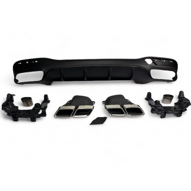 Rear spoiler diffuser + exhaust tips (CHROME) for Mercedes W166 GLE