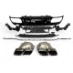Rear spoiler diffuser + exhaust tips (CHROM) for Mercedes W205
