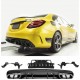 Rear spoiler diffuser + exhaust tips (BLACK) for Mercedes W205
