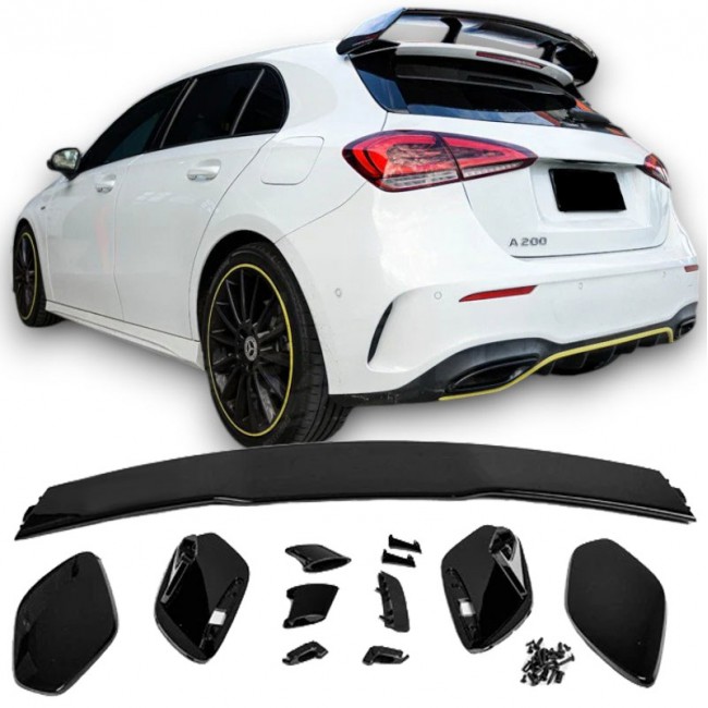 SPOILER REAR WING ROOF SPOILER BLACK FOR MERCEDES W177 A-CLASS