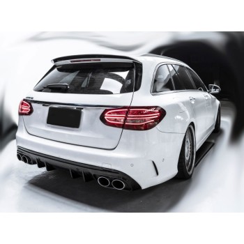Rear spoiler diffuser + exhaust tips (CHROM) for Mercedes W205