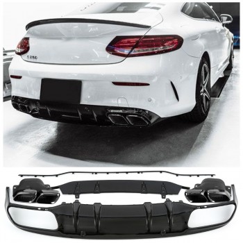 REAR DIFFUSER + EXHAUST TRIM (BLACK) FOR MERCEDES A205 C205