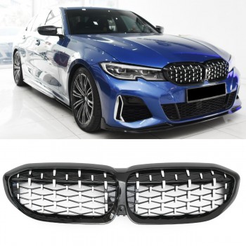 SUITABLE FOR BMW 3 SERIES G20 G21 pre-LCI RADIATOR GRILL GRILL DIAMOND CHROME BLACK