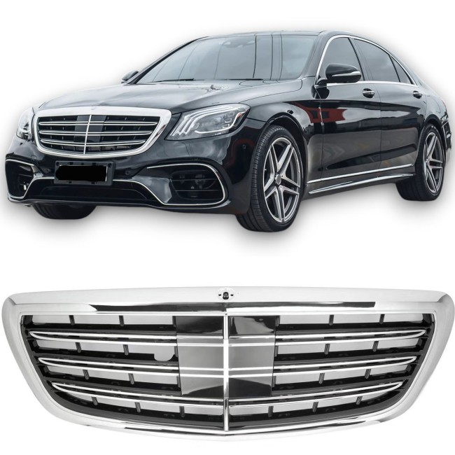 Grille Sport fits for Mercedes W222 S-CLASS Black and Chrome