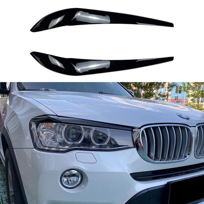Headlight covers evil eye black gloss for BMW X3 F25 LCI & X4 F26 2014-2017