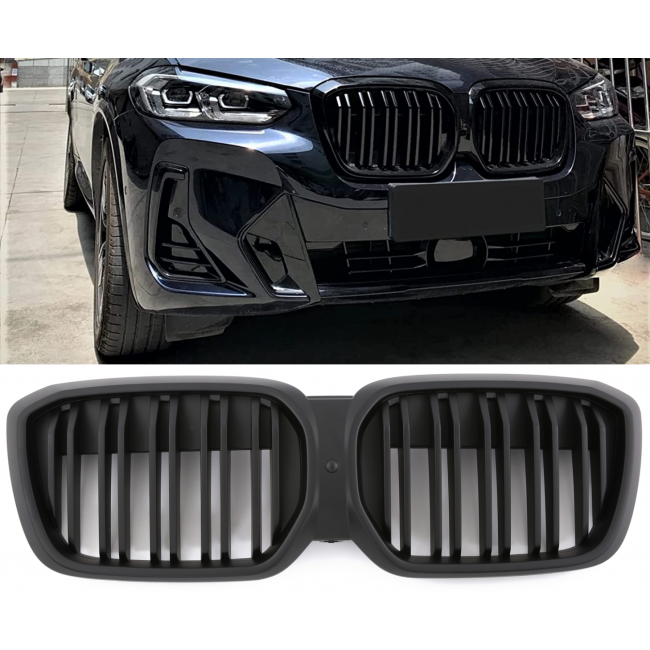 SUITABLE FOR BMW iX3 G08 LCI SPORT GRILLE DOUBLE SLAT GRILLE FLAT BLACK