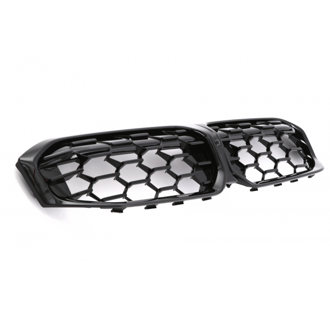 SUITABLE FOR BMW 3 SERIES G20 G21 LCI GRILLE DOUBLE BAR GLOSSY BLACK