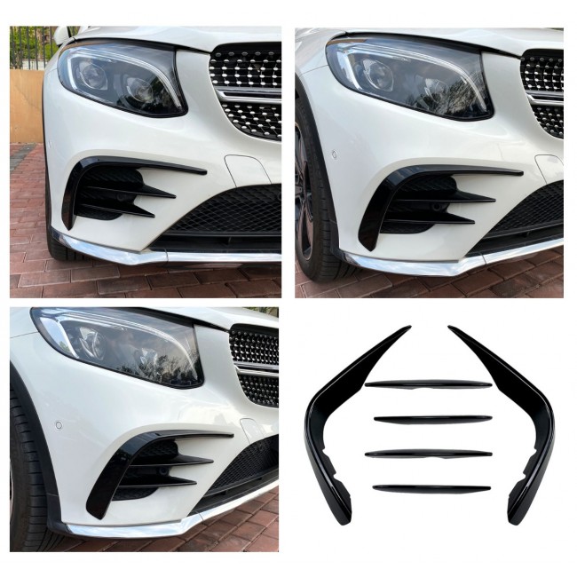 FITS FOR MERCEDES X253 C253 GLC AMG LINE (VOR FACELIFT) FRONT AERO FLAPS + FINS