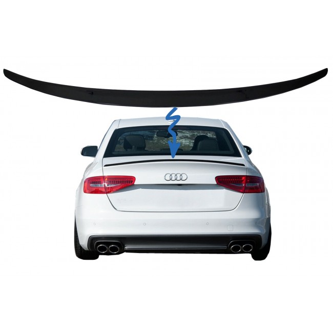 Trunk Spoiler suitable for Audi A4 B8 Sedan (2008-2015) Piano Black