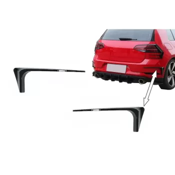 Rear Bumper Splitters Fins Fog Lamp Trims suitable for VW Golf 7.5 (2017-2019)