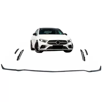 Front Bumper Lip Extension suitable for Mercedes A-Class W177 V177 Sport-Line / A35 (04.2018-2022) Black