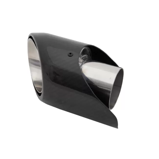 Universal Carbon Fiber Exhaust Muffler Tip Polished Look Inlet 6.2cm