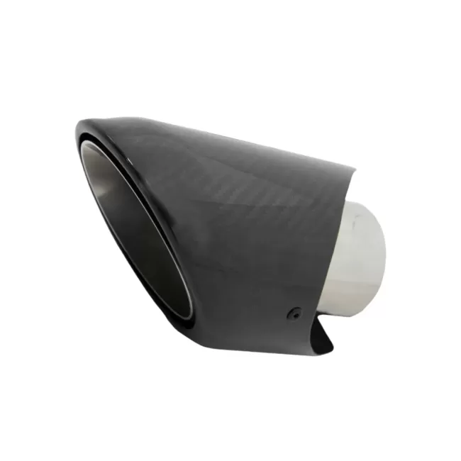 Universal Carbon Fiber Exhaust Muffler Tip Polished Look Inlet 6.2cm