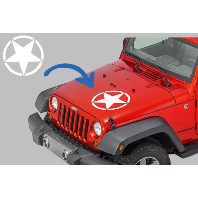 Sticker Star Universal suitable for Jeep Wrangler JK Truck or Other Cars White
