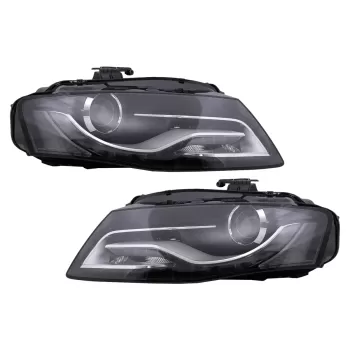 LED DRL Headlights Daytime Running Lights suitable for Audi A4 B8 8K (2009-10.2011) Black