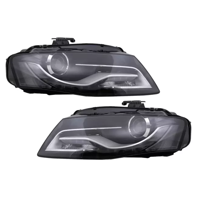LED DRL Headlights Daytime Running Lights suitable for Audi A4 B8 8K (2009-10.2011) Black
