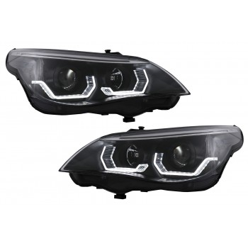3D LED Angel Eyes Headlights suitable for BMW 5 Series E60 E61 (2003-2007) LCI Design