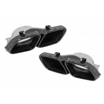 Black Exhaust Muffler Tips suitable for Mercedes GLE W167 GLE Coupe C167 GLS X167 (2019-Up) AMG GT 4-Door X290