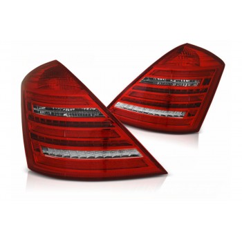 LED Taillights suitable for Mercedes S-Class W221 (2005-2009) Red Clear with Dynamic Sequential Turning Signal