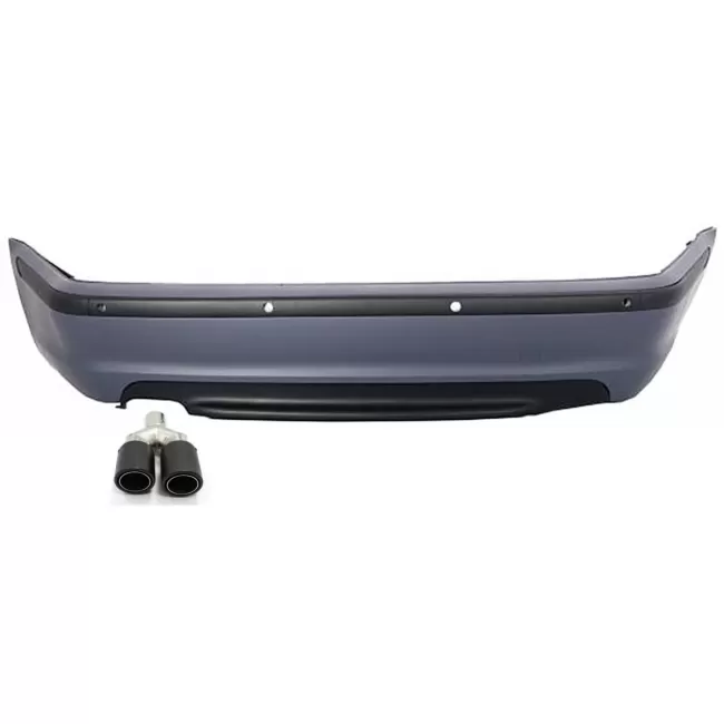 Rear Bumper suitable for BMW 3 Series E46 4D Sedan (1998-2004) M-Technik Design with Exhaust Muffler Tip Matte Carbon Fiber