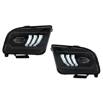 LED Headlights suitable for Ford Mustang V Pre-Facelift (2005-2009) Black Dynamic Sequential Turning Lights