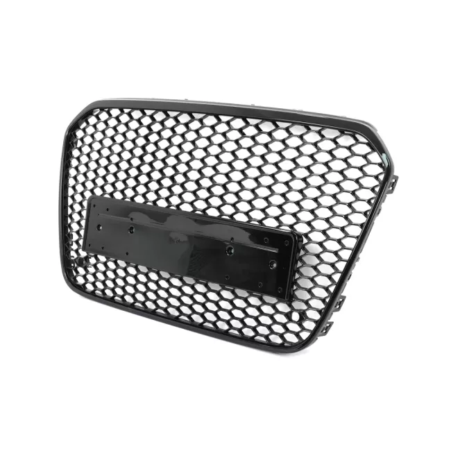 Front Badgeless Grille suitable for Audi A6 C7 4G (2011-10.2014) Shiny Black