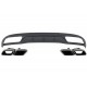 Rear Bumper Diffuser with Muffler Tips suitable for Mercedes C-Class W205 S205 (2014-2018) C63 Look Shadow Black and Chrome for Standard Bumper