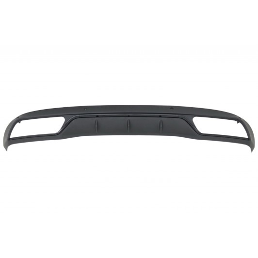 Rear Bumper Diffuser with Muffler Tips suitable for Mercedes C-Class W205 S205 (2014-2018) C63 Look Shadow Black and Chrome for Standard Bumper