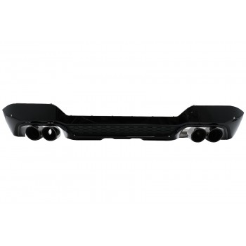 Rear Bumper Valance Diffuser Double Outlet with Exhaust Tips suitable for BMW X3 G01 LCI M-Sport (2021-2023) Piano Black