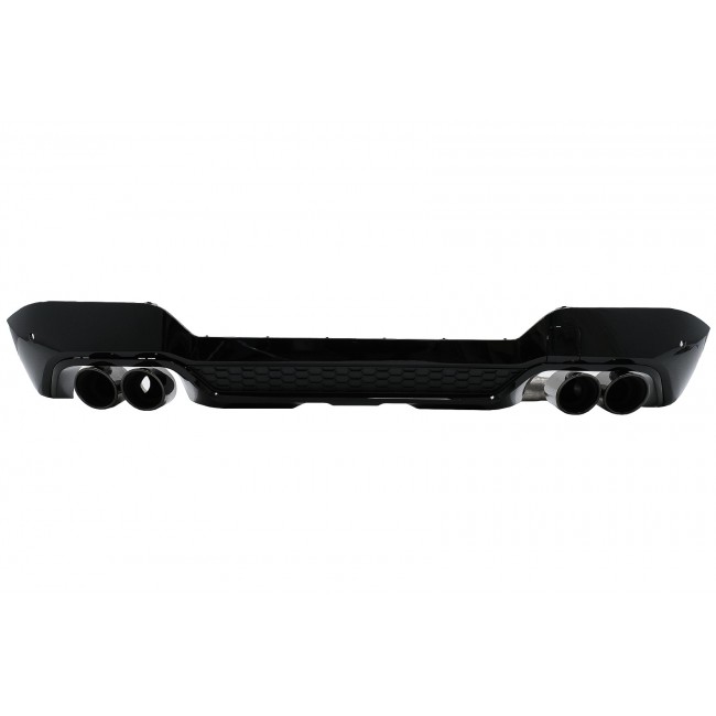 Rear Bumper Valance Diffuser Double Outlet with Exhaust Tips suitable for BMW X3 G01 LCI M-Sport (2021-2023) Piano Black