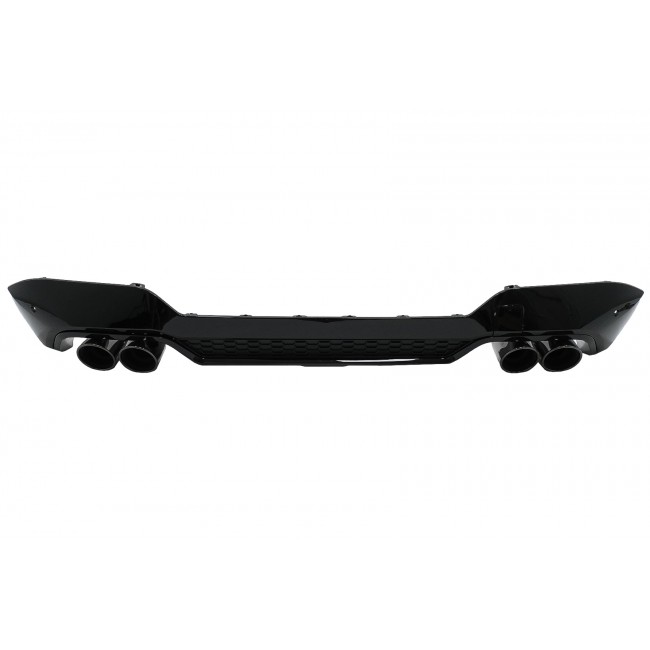 Rear Bumper Valance Diffuser Double Outlet with Exhaust Tips suitable for BMW X3 G01 LCI M-Sport (2021-2023) Piano Black