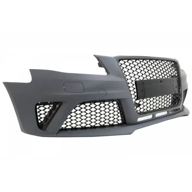 Front Bumper with Rear Bumper Valance Diffuserand Exhaust Tips suitable for Audi A4 B8 Pre-Facelift (2008-2011) RS4 Design