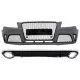 Front Bumper with Rear Bumper Valance Diffuserand Exhaust Tips suitable for Audi A4 B8 Pre-Facelift (2008-2011) RS4 Design