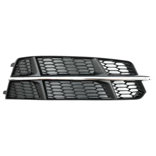 Bumper Lower Grille Covers Side Grilles suitable for Audi A6 C7 4G S-Line Facelift (2015-2018) Black Chrome