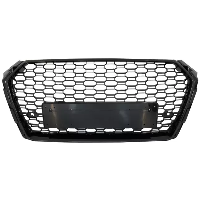 Badgeless Front Grille suitable for Audi A4 B9 8W (2016-2018) Sedan Avant RS Design Piano Black