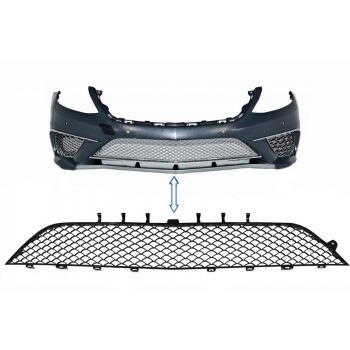 Front Bumper Central Lower Grille suitable for Mercedes S-Class W222 (2013-2017) S63 Design Piano Black