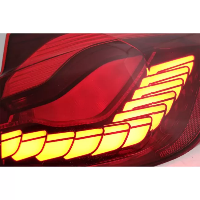 OLED Taillights Conversion to M4 Design suitable for BMW 3 Series F30 Pre LCI & LCI (2011-2019) F35 F80 Red Clear with Dynamic Sequential Turning Light