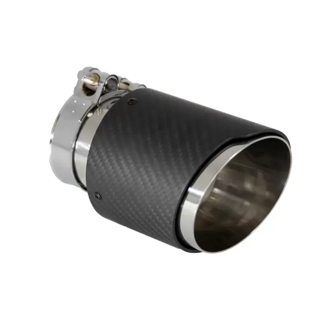 Universal Exhaust Muffler Tip Carbon Fiber Matte Finish Inlet 6cm/2.36inch