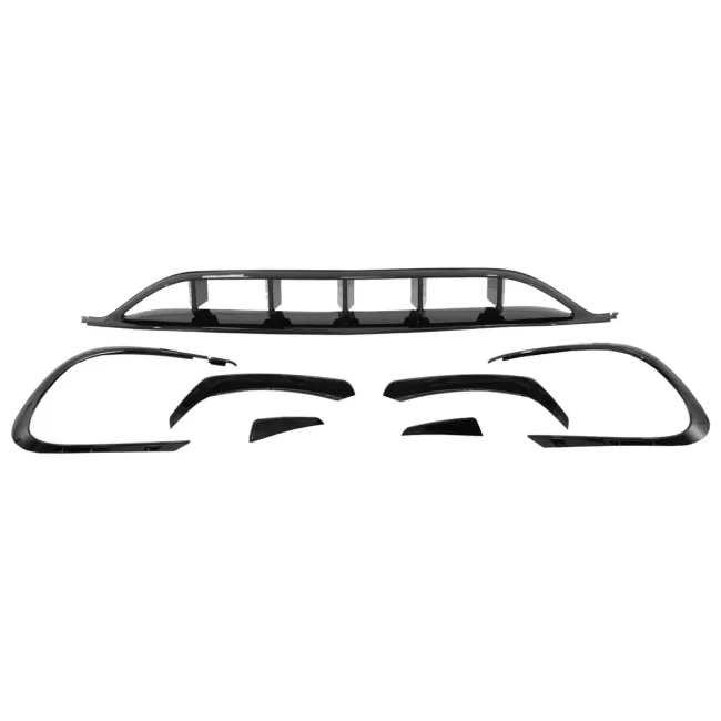 Front and Rear Bumper Splitters Fins Aero Conversion Kit suitable for Mercedes CLA W117 Facelift (2016-2018) CLA45 Design Canards Piano Black