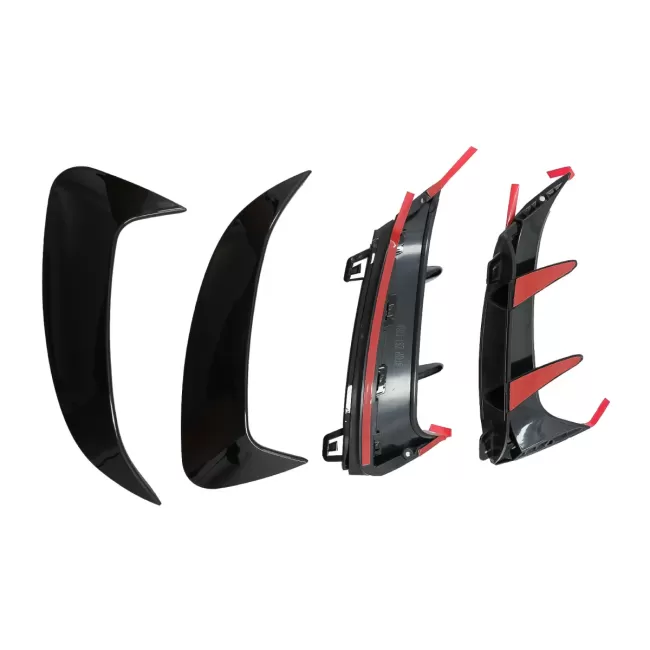 Rear Bumper Flaps Flics Side Fins suitable for Mercedes A Class W177 (04.2018-up) Hatchback A35 Design Black Edition