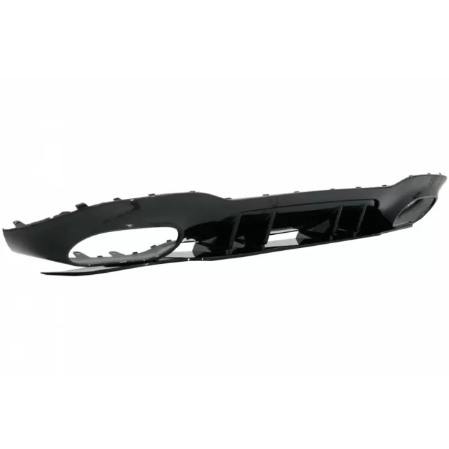 Rear Diffuser with Front Side Vents and Flaps Side Fins suitable for Mercedes A-Class V177 Sedan (2018-2022) Chrome Exhaust