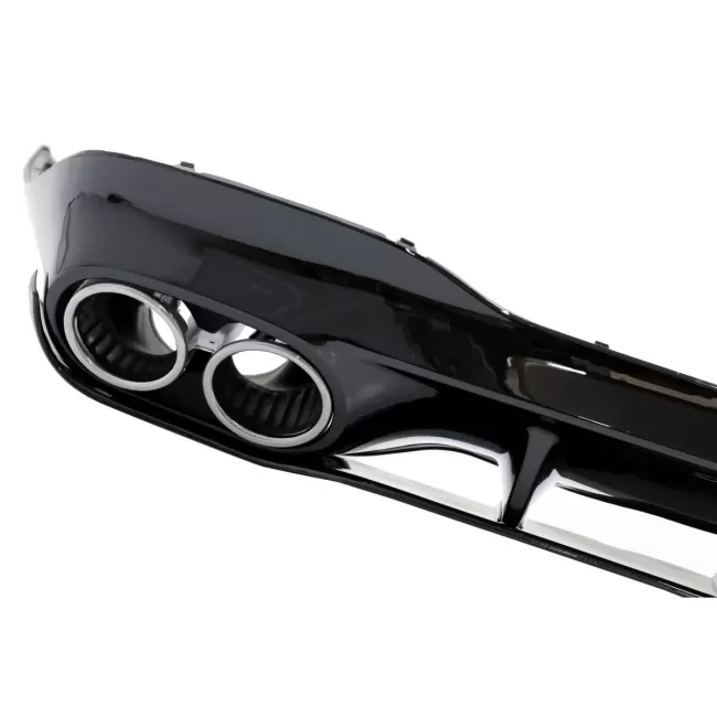 Rear Diffuser and Chrome Exhaust Tips suitable for Mercedes CLA X118 Shooting Brake C118 Coupe Sport Line (2019-06.2025) CLA45S Design Aerodynamic Package
