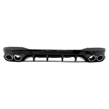 Rear Diffuser and Chrome Exhaust Tips suitable for Mercedes CLA X118 Shooting Brake C118 Coupe Sport Line (2019-06.2025) CLA45S Design Aerodynamic Package