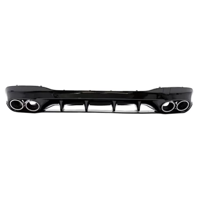 Rear Diffuser and Chrome Exhaust Tips suitable for Mercedes CLA X118 Shooting Brake C118 Coupe Sport Line (2019-06.2025) CLA45S Design Aerodynamic Package